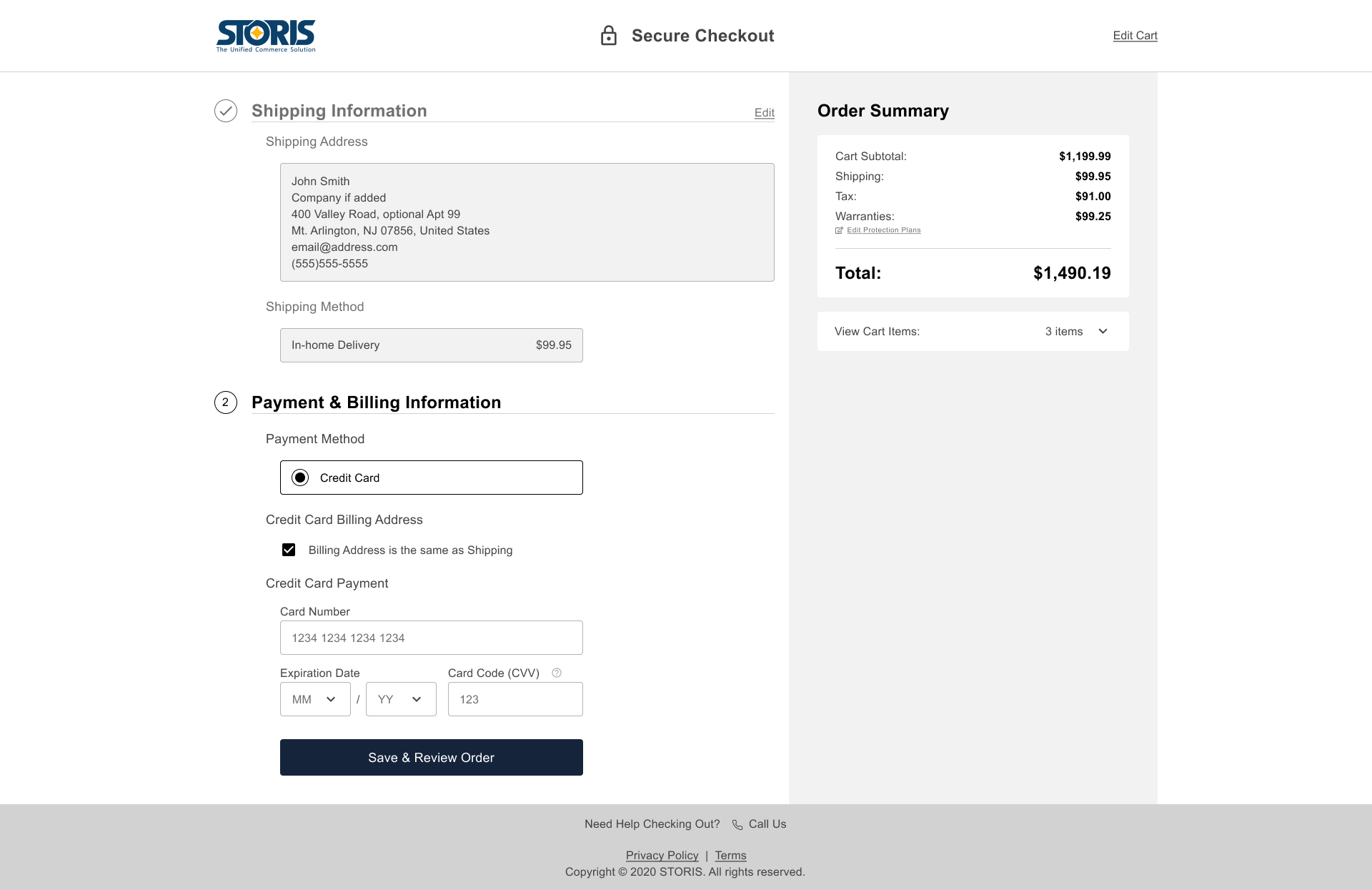 Enhanced checkout: saved user payment step
